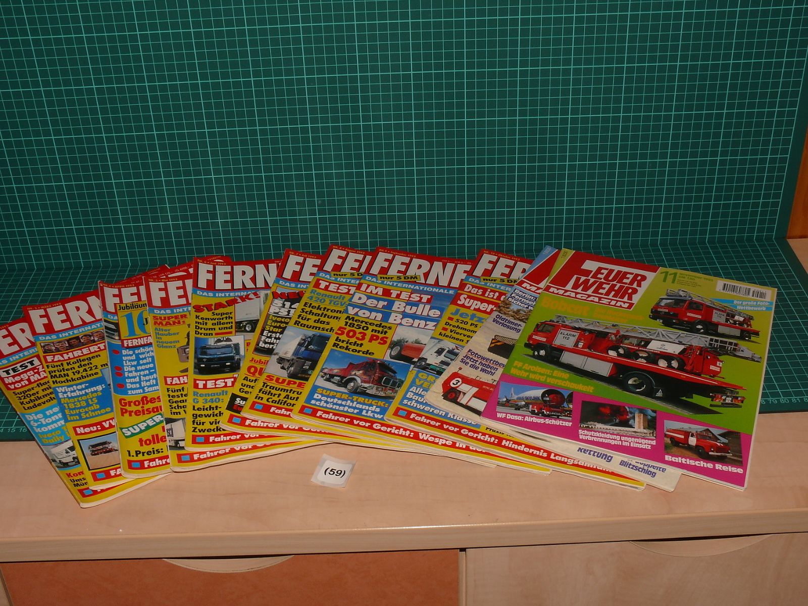Odborné časopisy - Sada 10 ks německých motoristických magazínů (9× Fernfahrer 1993 + 1× Feuerwehr Magazin 1995) - sada č. 59 – Literatura