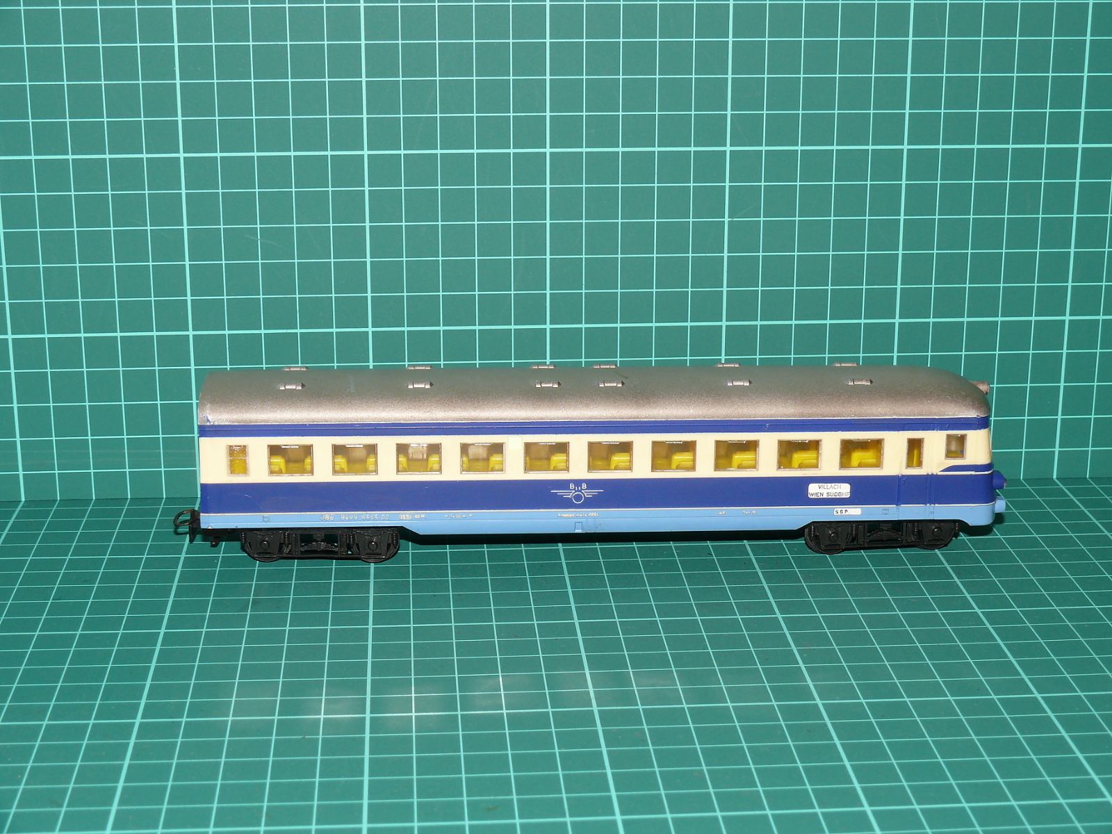 Kleinbahn H0 – Čtyřnápravový řídicí / přípojný vůz 6545 "Blauer Blitz" ÖBB (Ep. III/IV) – H0