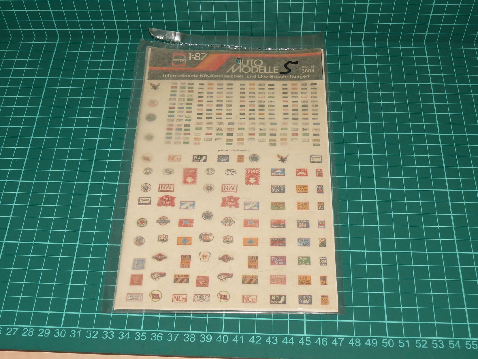 Herpa H0 5003 – Obtisky mezinárodní SPZ a popisy pro nákladní automobily 1:87 (nové v balení) – H0