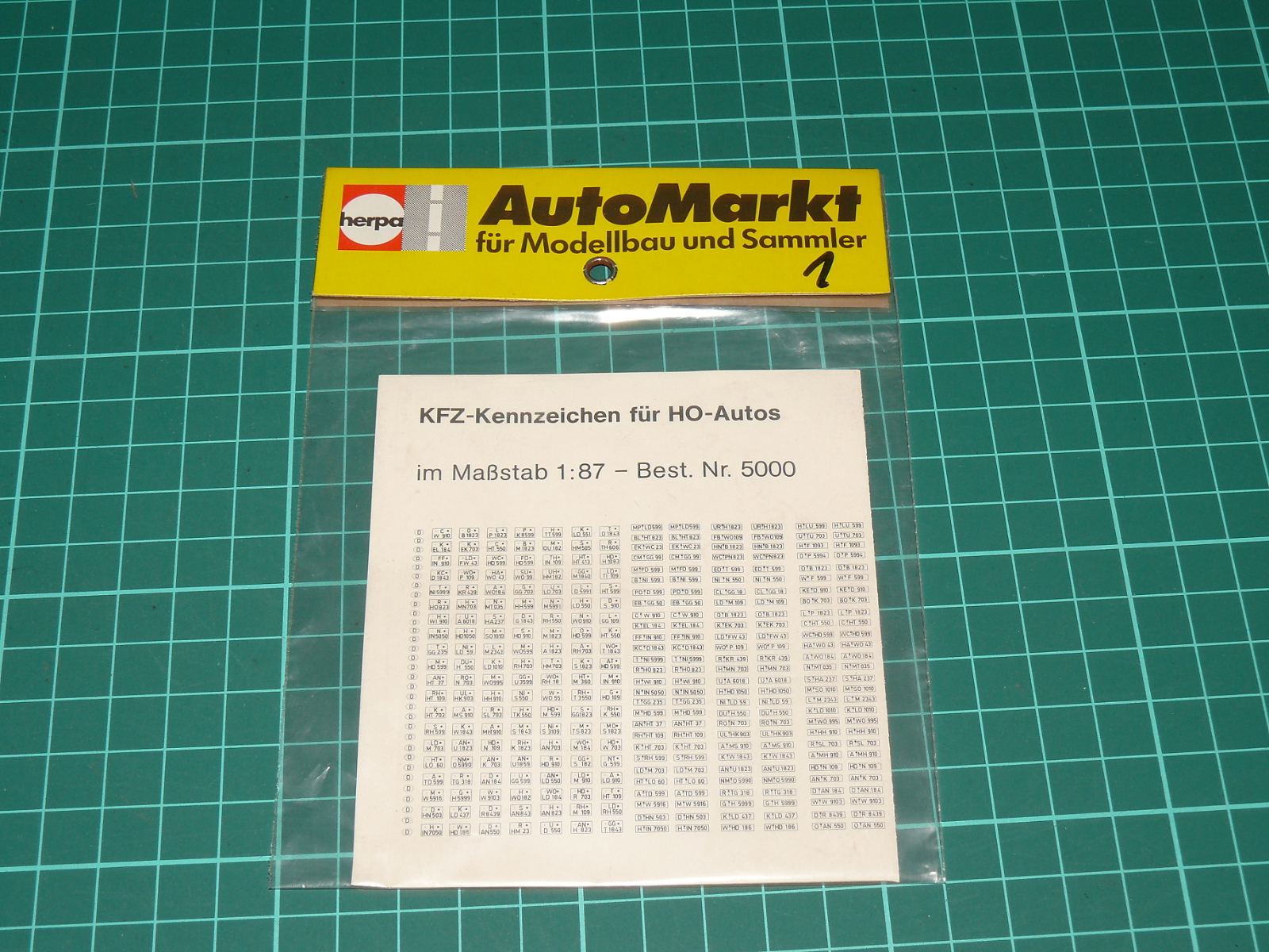 Herpa H0 5000 – Sada obtisků německé SPZ pro automobily 1:87 (AutoMarkt, nové v balení) – H0