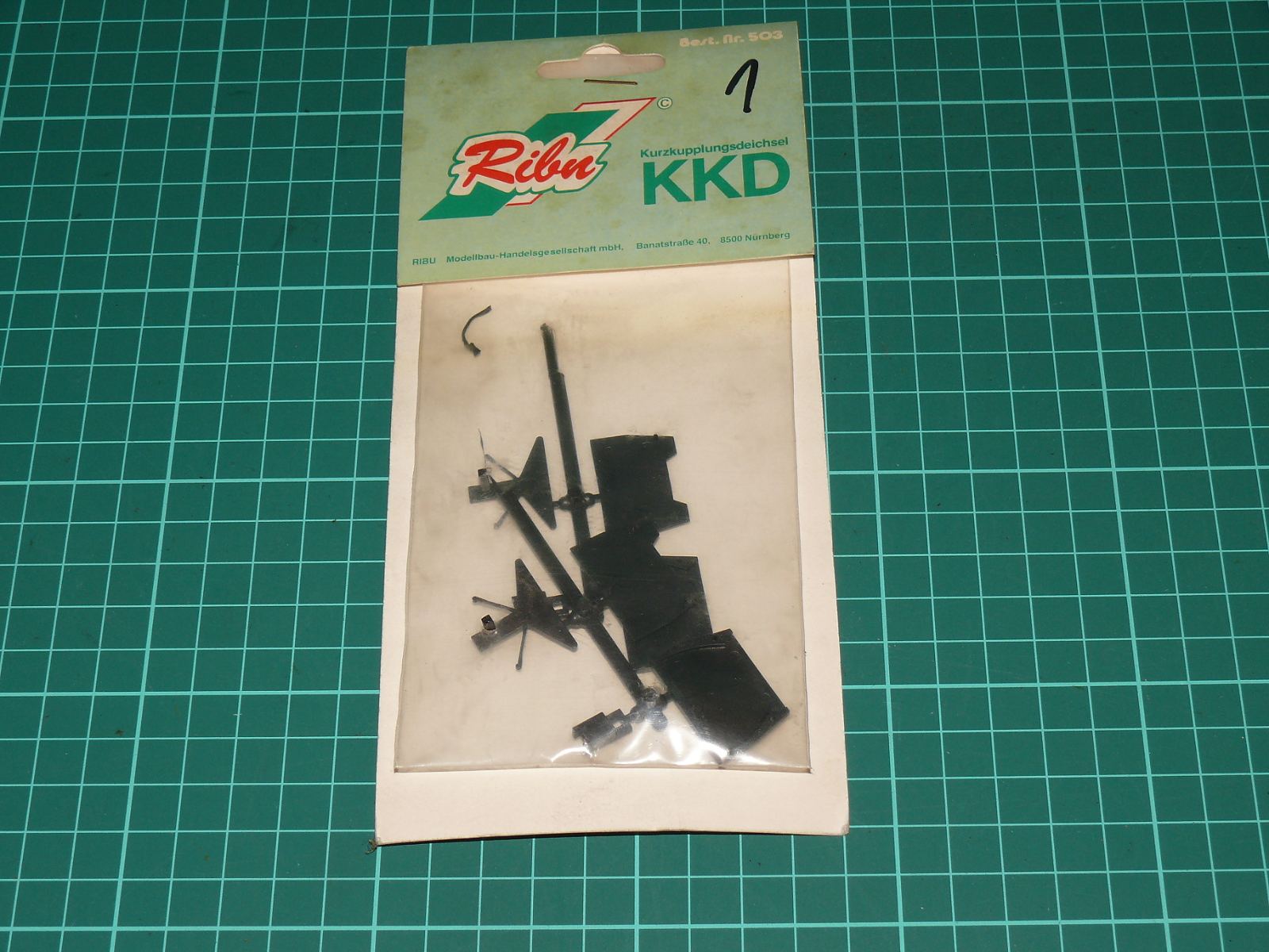 RIBU H0 – Sada kinematiky krátkého spřáhla KKD (Best.-Nr. 503) s šachtou NEM 362 – H0