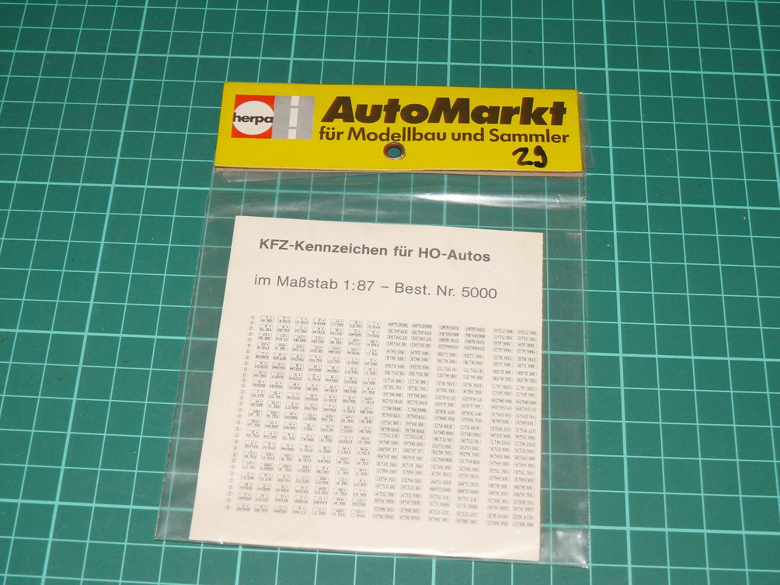 HERPA H0 – Obtisky německých státních poznávacích značek pro automobily (kat. č. 5000 / 1:87) – H0