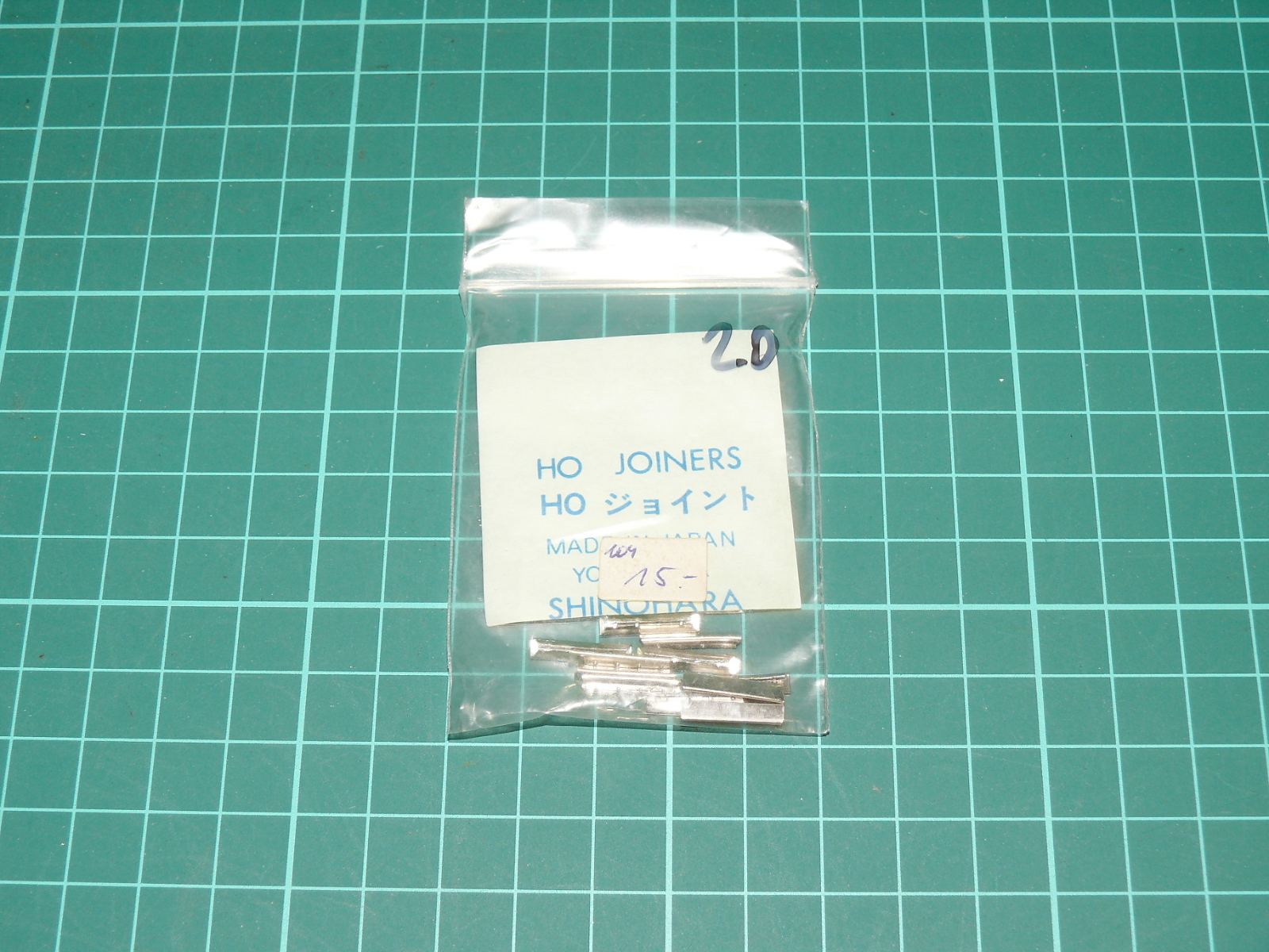 SHINOHARA H0 – Kovové kolejnicové spojky (kat. č. YC 15 / H0 Joiners, Made in Japan) – H0