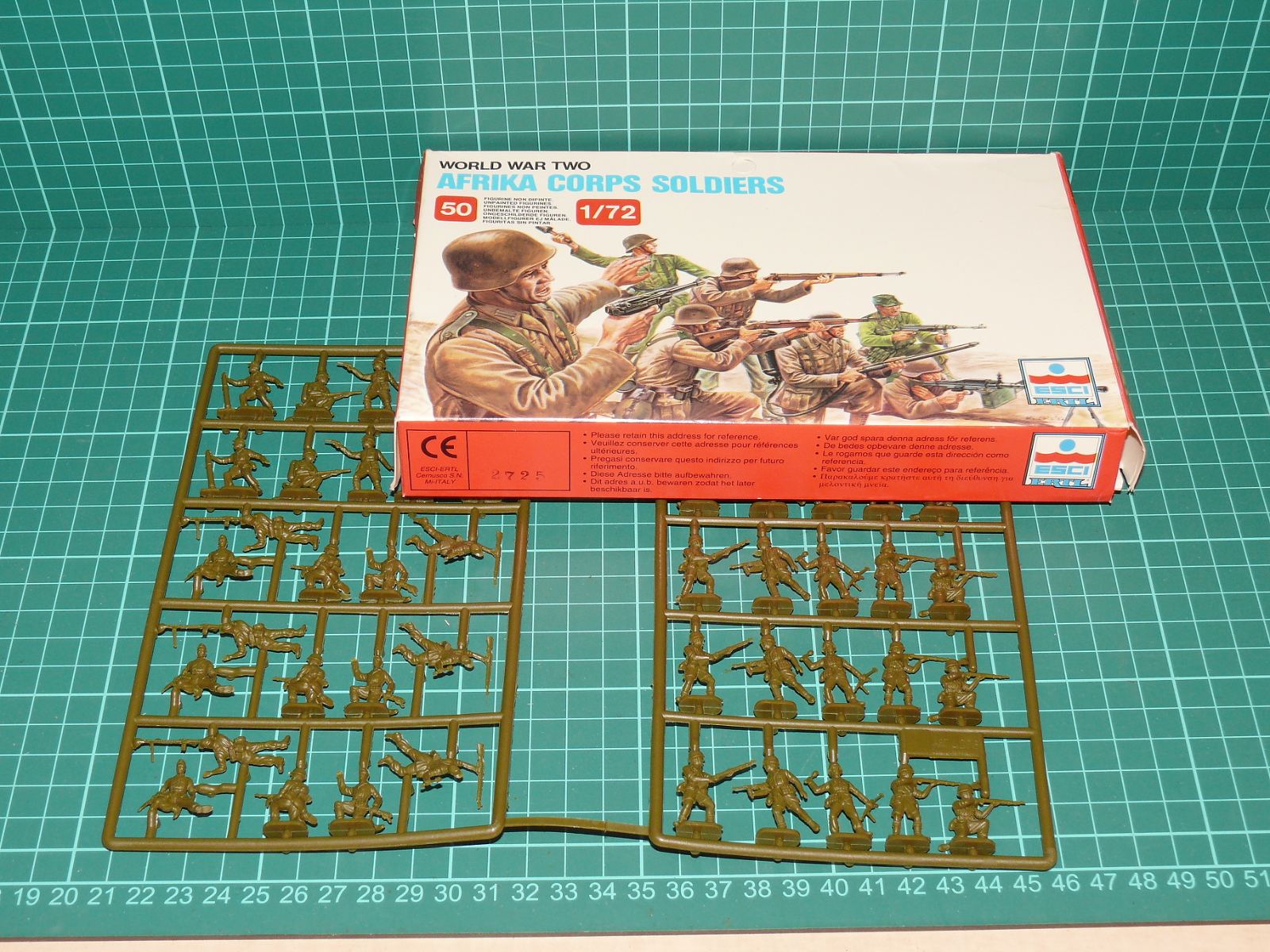 ESCI / ERTL 1:72 – Afrika Corps Soldiers WWII (kat. č. 206, kompletní sada 50 figurek) – Jiné velikosti