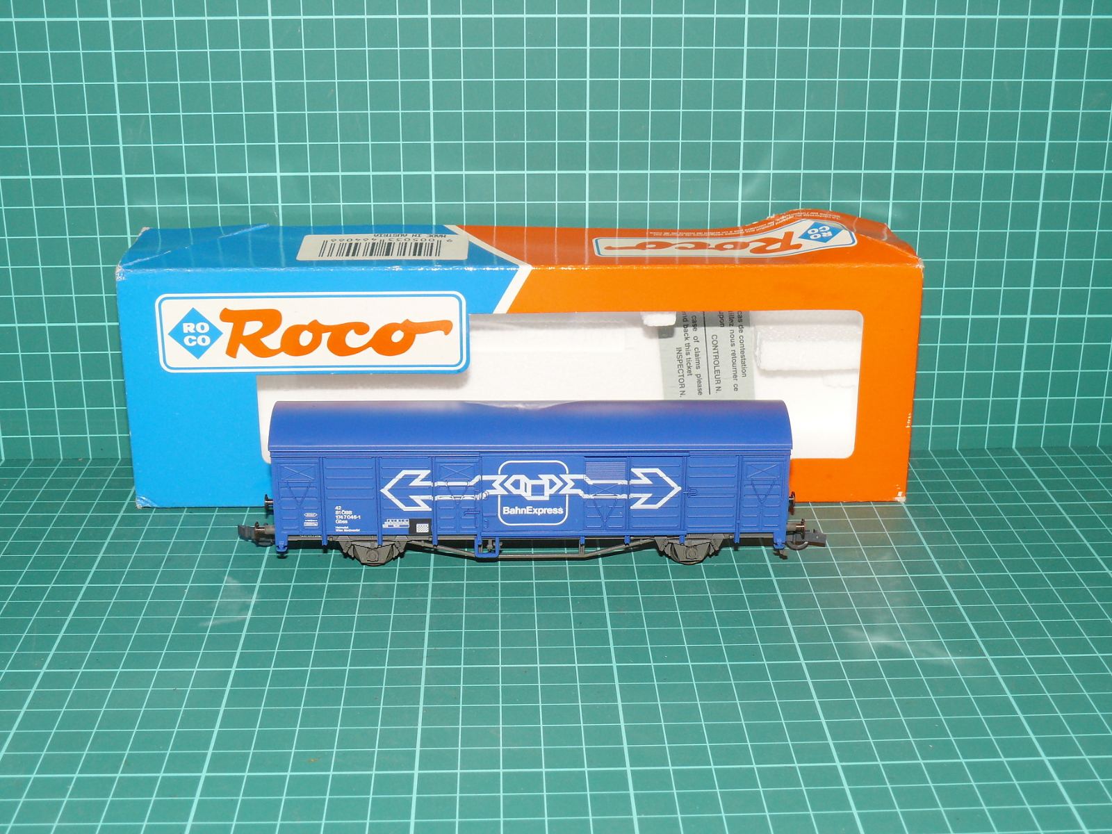 Roco H0 – Dvounápravový krytý nákladní vůz „BahnExpress“ ÖBB (kat. č. 46406, OVP) – H0