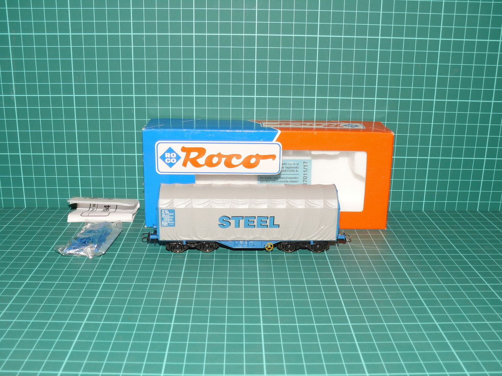 Roco H0 – Čtyrnápravový plachtový vůz na svitky plechů Shimms „STEEL“ ÖBB (kat. č. 46941, OVP) – H0