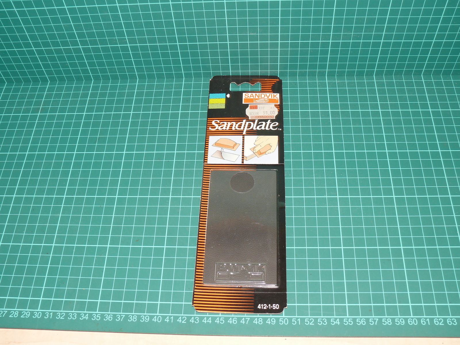 SANDVIK Sandplate 412-1-50 – Ocelový brusný plát / brusná destička (hrubost 50) – Nářadí