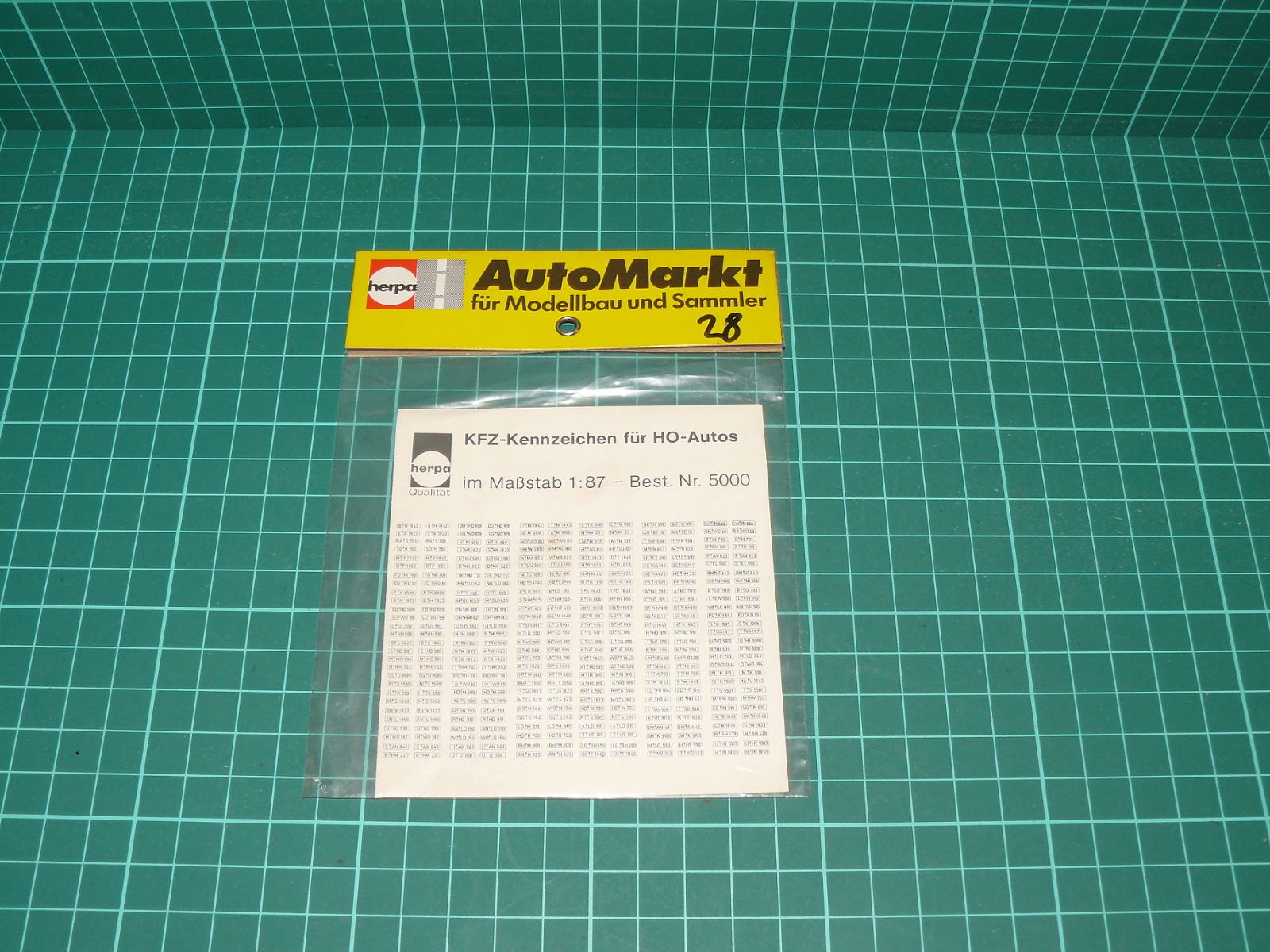 HERPA 1:87 – Obtiskový arch: Registrační značky / SPZ pro osobní automobily (kat. č. 5000) – H0