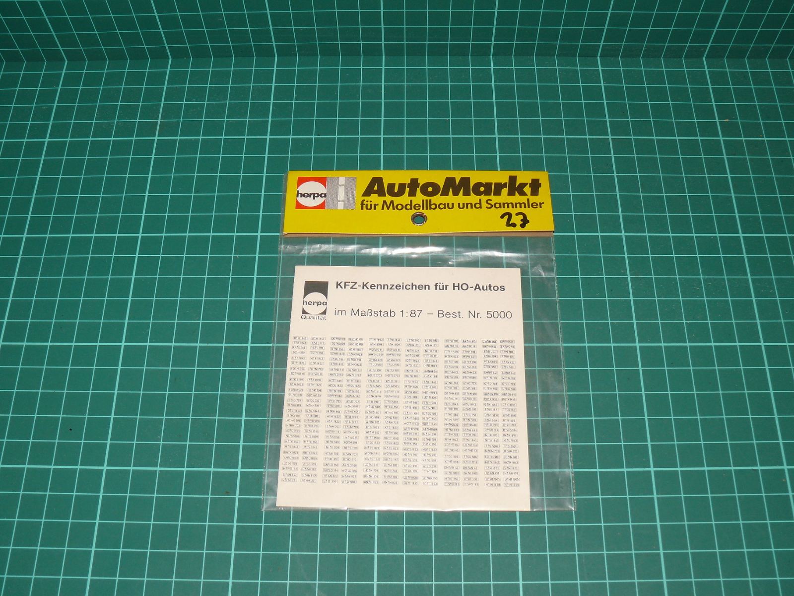 HERPA 1:87 – Obtiskový arch: Registrační značky / SPZ pro osobní automobily (kat. č. 5000) – H0