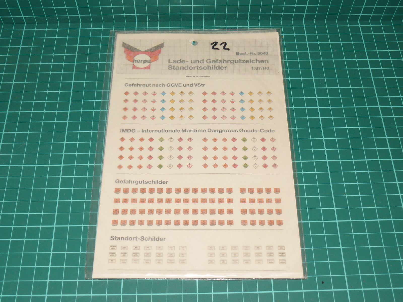 Herpa H0 - Vodou snímatelné obtisky nebezpečných nákladů ADR / IMDG (5043) – H0