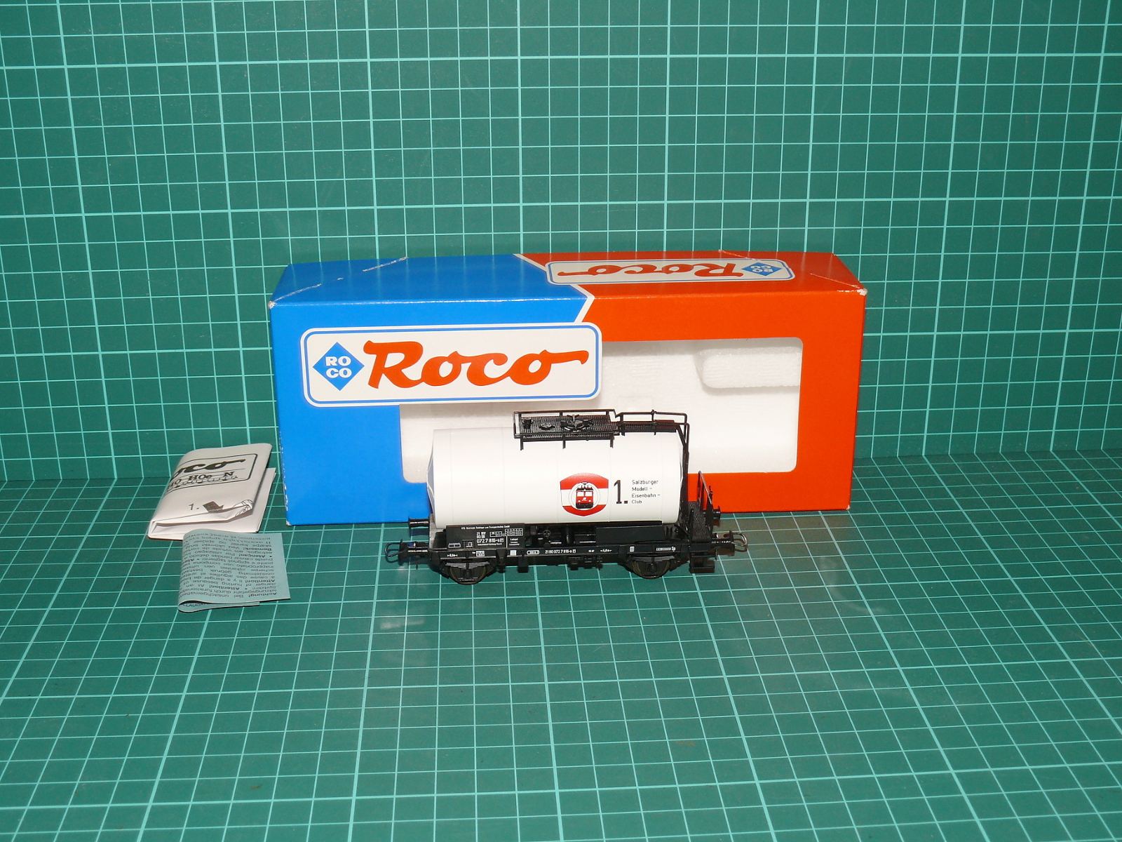 Roco H0 – Dvounápravový cisternový vůz 1. Salzburger Modell-Eisenbahn-Club ÖBB, OVP – H0