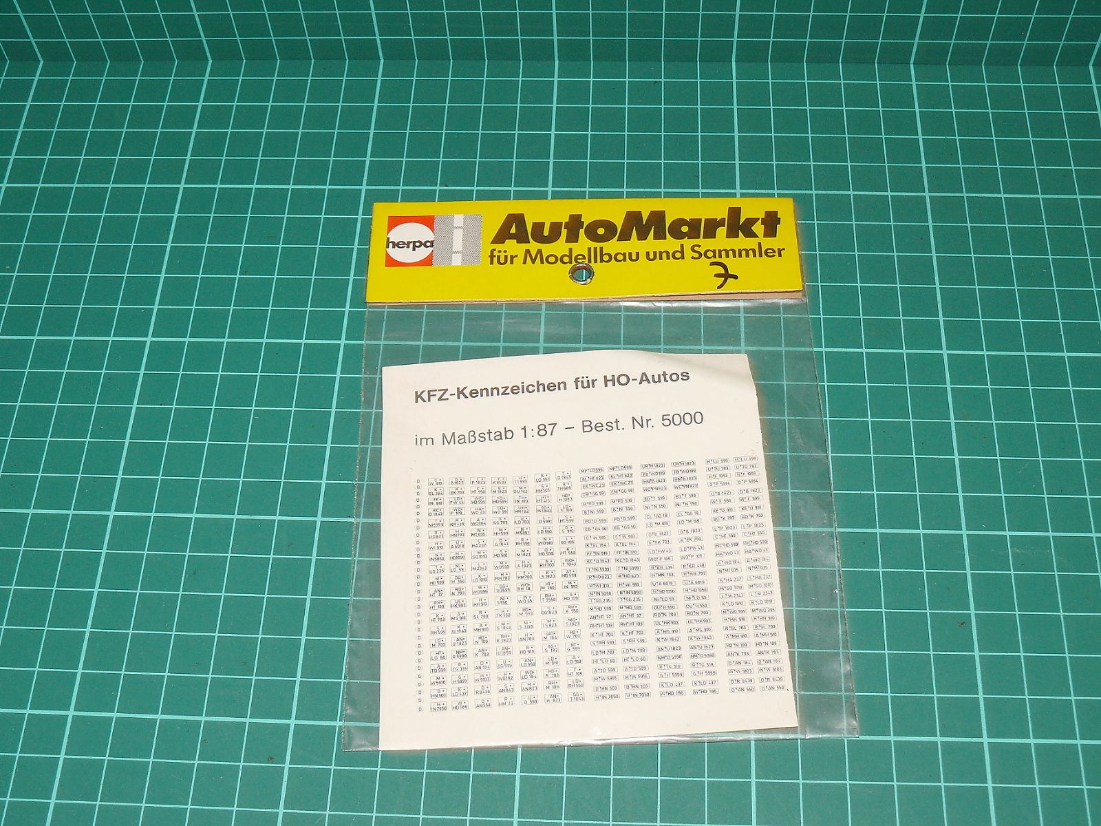 Herpa H0 5000 - Obtisky / SPZ pro automobily (KFZ-Kennzeichen für H0-Autos), originální balení – H0