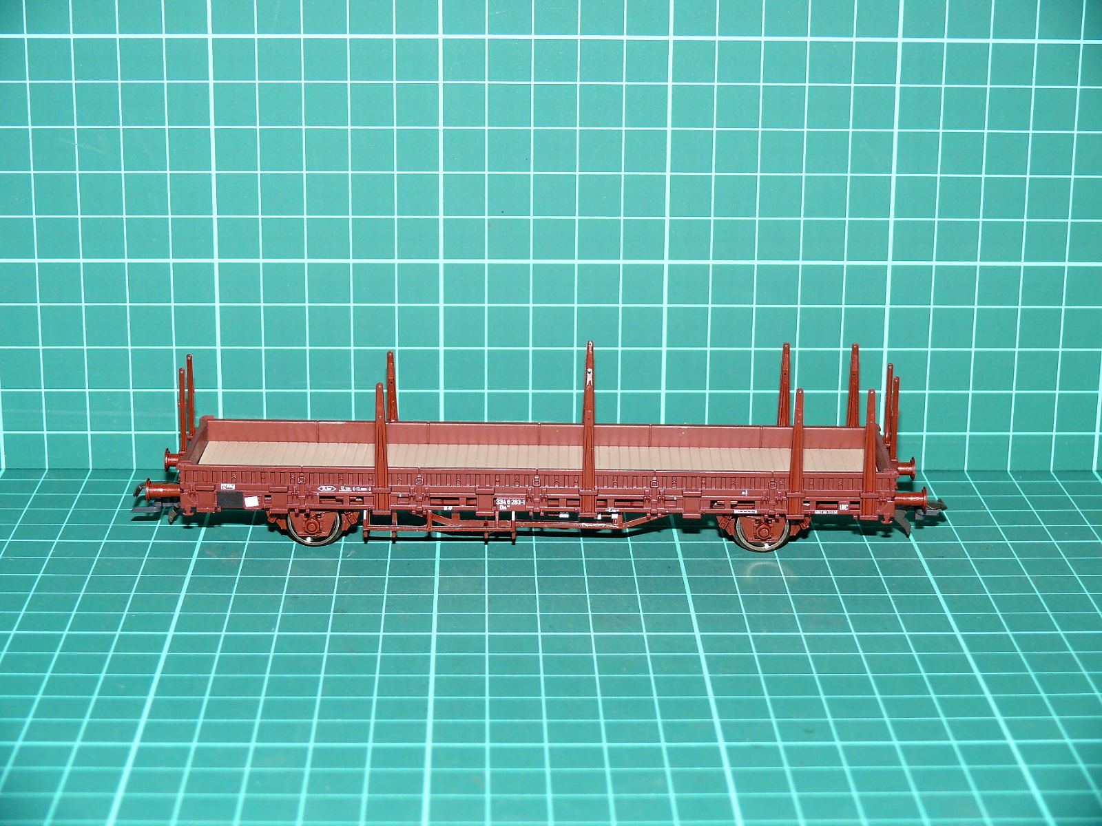 Roco H0 - Dvounápravový klanicový plošinový vůz Kbs (SBB CFF FFS) hnědý (1:87) – H0